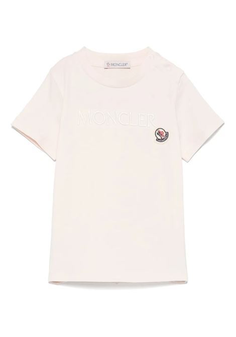 T-Shirt Rosa Con Logo Bianco MONCLER ENFANT | 951-8C00006 89AUM529
